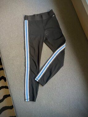 GapFit Women's Black Leggings with Blue and White Stripes